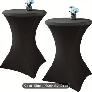Lot of 2 Elegant Black Cocktail Table Covers